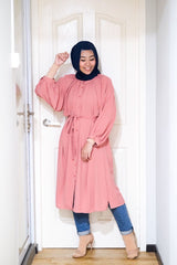 Amyra balloon sleeve oversized long tunic