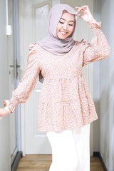 Nora printed tiered puff top