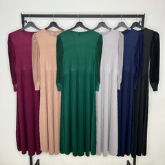 Pleated babydoll cuff sleeve dress #4