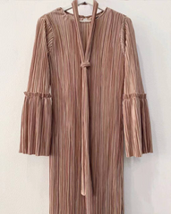 Layla pleated dress Nudebrown