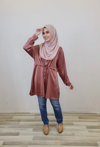 Nova satin drawstring tunic