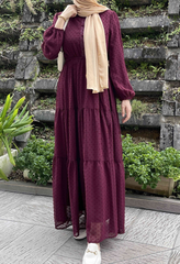 Arianna tiered dress Maroon