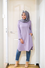 Waffle knit long tunic