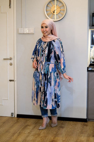 Amyra printed balloon sleeve oversized long tunic #4