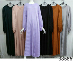 Pleated flair jubah with zip