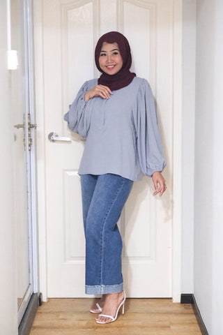 Rayla balloon sleeve button top