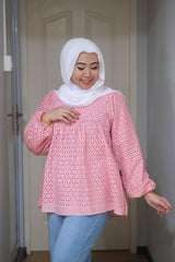 Yasmine eyelet puff balloon sleeve top