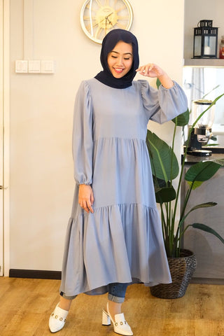 Leena tiered puff midi tunic/dress