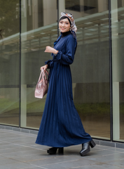 Selena pleated skirt dress Navy