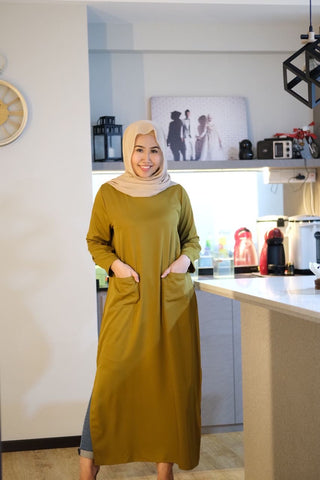 Split long tunic with pockets