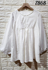 Lila eyelet puff balloon sleeve top White #2