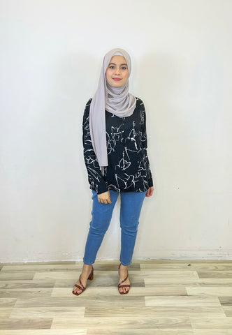 Alisha printed button top