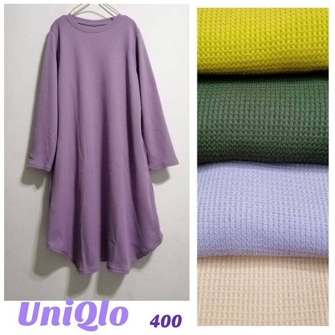 Waffle knit long tunic