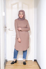 Waffle knit long tunic