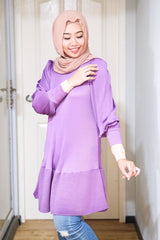 Puff pleated long tunic with cuff sleeve end #2