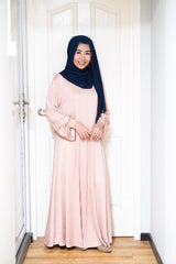 Pleated flair jubah with zip