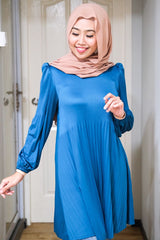 Puff sleeve babydoll pleated long tunic #2