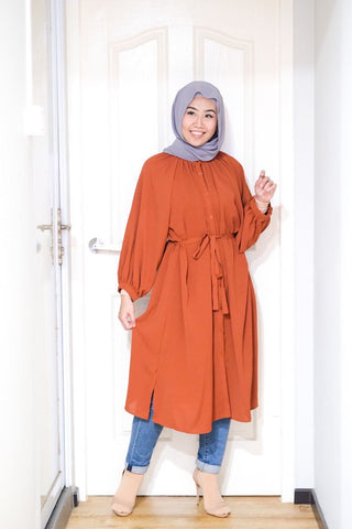 Amyra balloon sleeve oversized long tunic