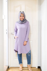 Waffle knit long tunic