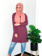 Shayla stripes ironless midi tunic