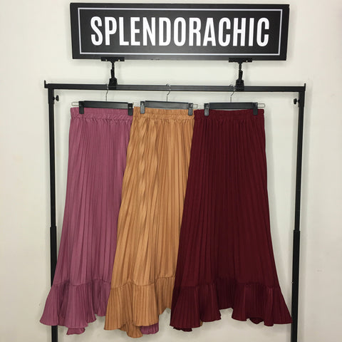 Sierra pleated ruffle skirt