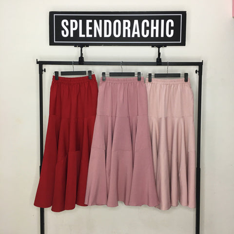 Leeya tiered skirt Red