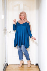 Pleated high neck long tunic #2