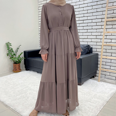 Cassie tiered dress Chestnut