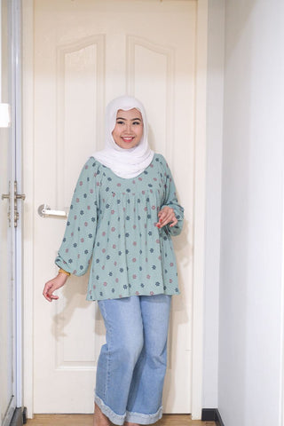 Nura puff balloon sleeve top