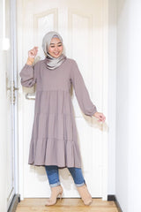 Eliza plain tiered midi tunic