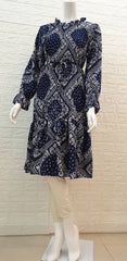 Bandanna pleated ruffle tunic