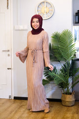 Layla pleated dress Nudebrown