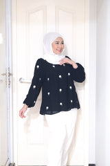 Erna puff balloon sleeve top Black