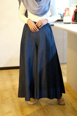 Denim skirt-pants