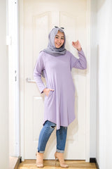 Waffle knit long tunic