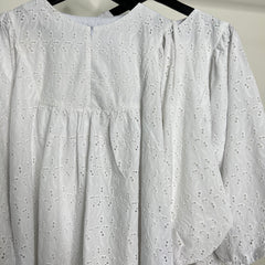 Lila eyelet puff balloon sleeve top White #5