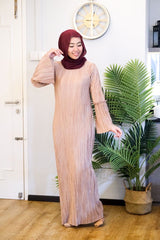 Layla pleated dress Nudebrown