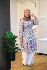 Paisley pleated ruffle tunic