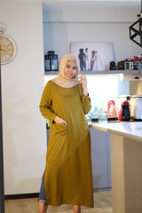 Split long tunic with pockets