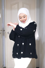 Erna puff balloon sleeve top Black