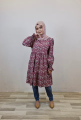 Maia printed puff tiered tunic