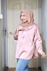 Nora high neck satin top