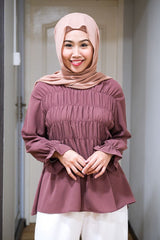 Wendy waffle top Mauve L