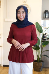 Pleated high neck top