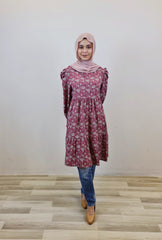 Maia printed puff tiered tunic