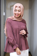 Wendy waffle top Mauve L