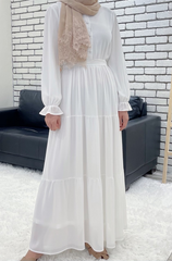 Cassie tiered dress White