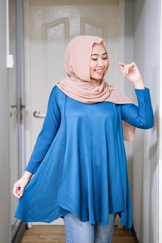 Pleated high neck long tunic #2