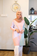 3-colour pleated tunic Lavender