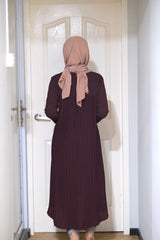 Isla back pleated long tunic Black S